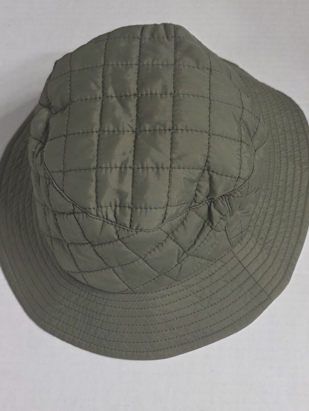 Lucky Brand Quilted Bucket Olive Hat